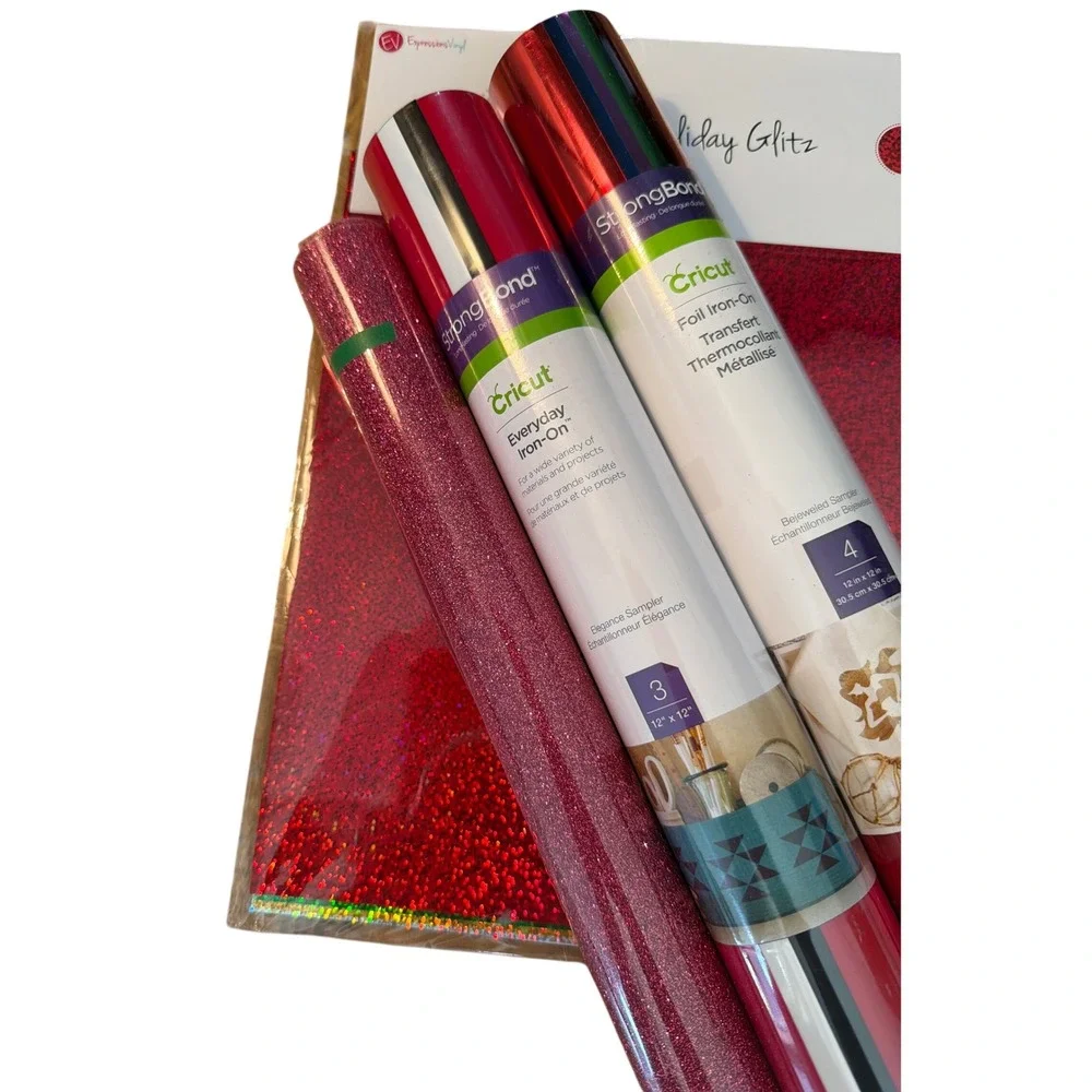 Cricut Expressions Vinyl HTV Adhesive Bundle Mixed Sizes Multicolor NEW/USED